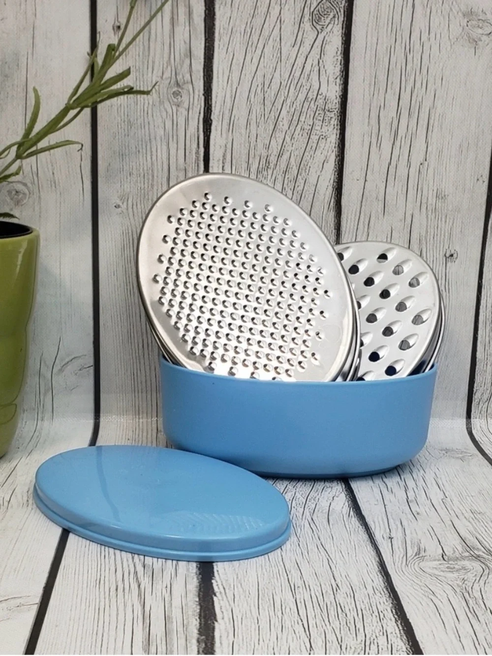 IKEA CHOSIGT Grater with Container & Lid -Blue Storage